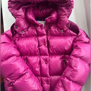 Moncler Chouette Girls Pink Puffer with hood - Size 10